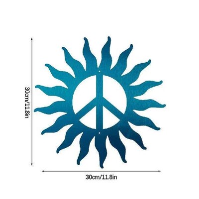 Metal Sun Wall Art Wall Sculpture Peace Sign Antique