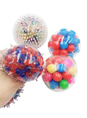Squeeze Ball Toy DNA Colorful Beads Relieve Stress Hand