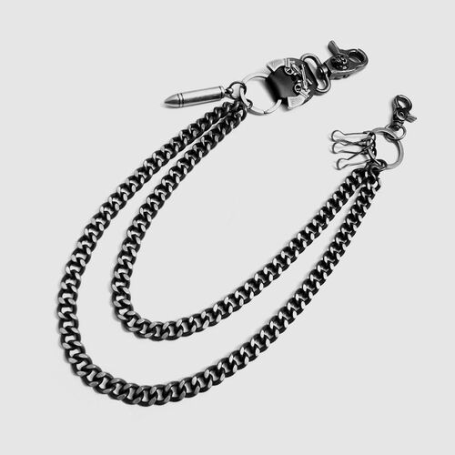 Hip Hop Punk Cow Horn Skeleton Ghost Head Metal Pants Chain