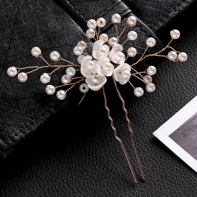 Women Pearls Hairpins Wedding Hair Clips Headpieces Hair For