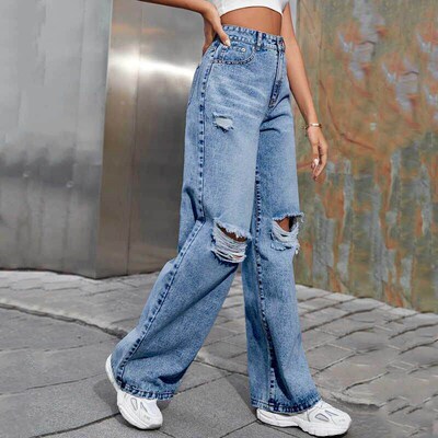 jeans women 2024 Fashion elastic high waist ladies pants 女