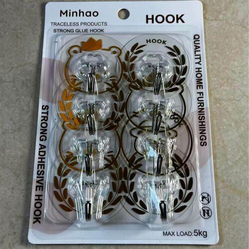 Transparent Plum Blossom Shaped Adhesive Hooks, Traceless Wa