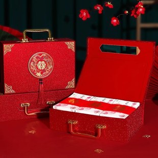 彩礼钱盒子订婚三金首饰聘礼盒仪式感10万现金礼金箱结婚用品大全