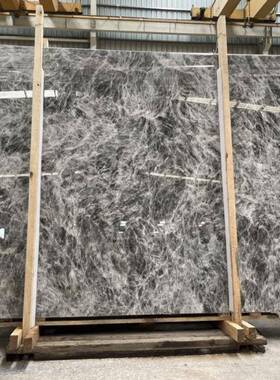 背大理石石材雪灰狐浴室山墙地面石65938材景洗手池大理石天然