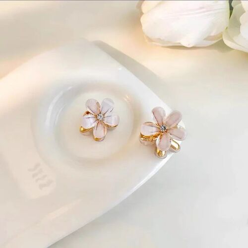5pcs Double Side Crystal Flower Hair Claw Rhinestones Alloy