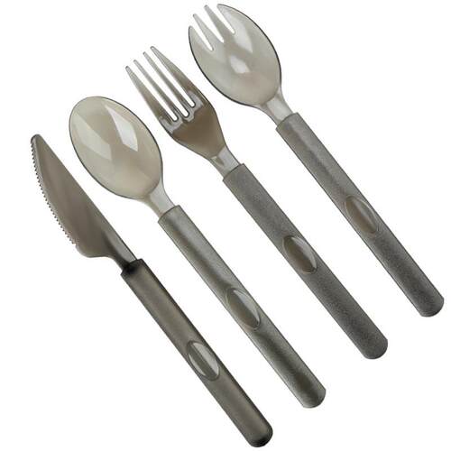 Plastic Disposable Tableware Black Dessert Forks Spoon