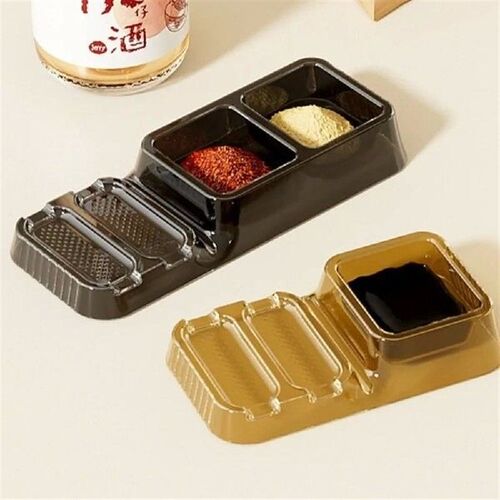 4PCS Creative Plastic Hot Pot Dipping Bowl Square Stackable