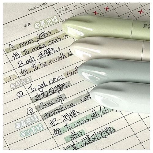 4Pcs/set Morandi Gradient Color Highlighter Ins Beautiful Ma
