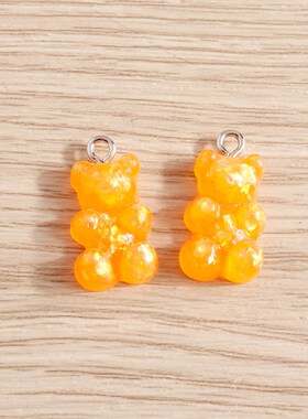 10pcs 11*20mm Candy Colors Cute Animal Gummy Bear Charms for
