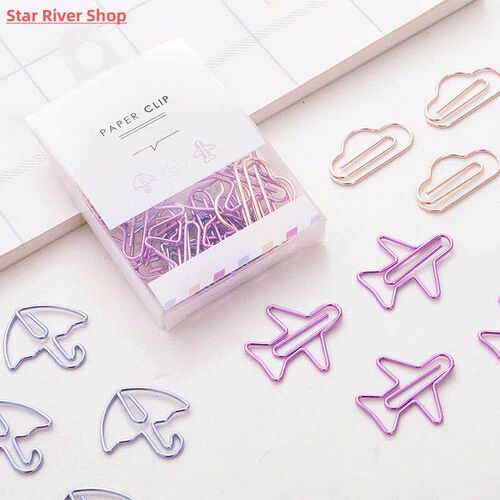 12pcs/lot Cartoon Shape Mini Paper Clips Kawaii Stationery