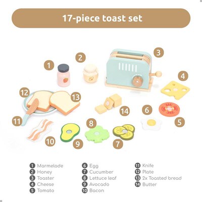 sanwich maker toy Wooden Toaster Play Set  Pretend Play Kids
