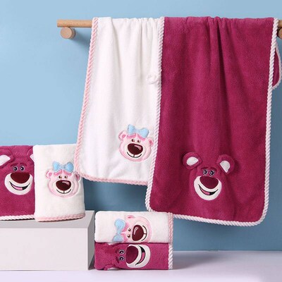 Strawberry bear towel bath towel two-piece childrens cartoo