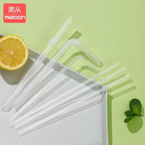 Individually Wrapped Disposable Straws, Single Food-Grade Pl