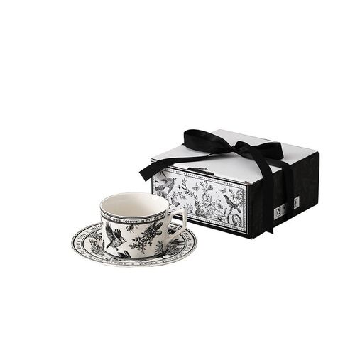 Ins Half Flower Style ffee Cup And Saucer High-looking Ceram