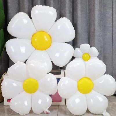 3/1pcs White Daisy Flower Balloon Multi Size Sunflower Foil