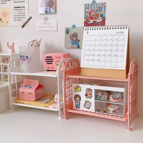 Simple Desktop Bathroom Organizer Double Layer Foldable Holl