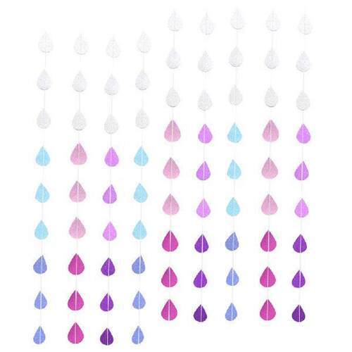 9 Strings Water Drop Paper Pull Flower Party Garland