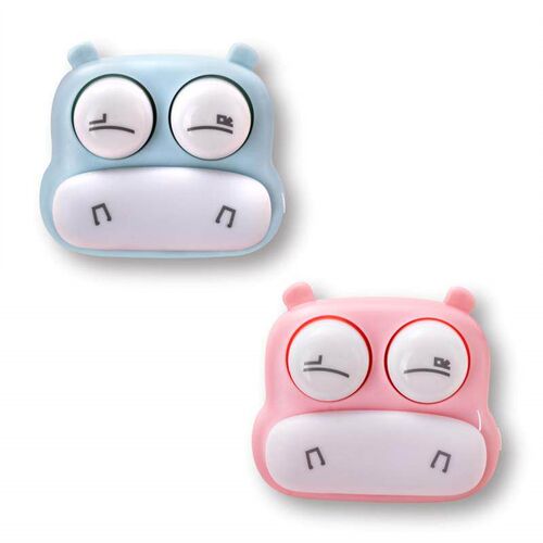 Cartoon Hippo Contact Lens Case - Portable and Suitable for