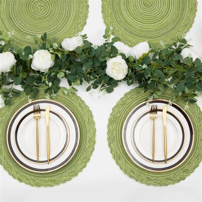4PCS Round Table Mats Woven Placemats Heat Insulation Mat Di
