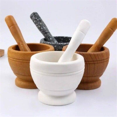 Resin Setmortar and Pestle Garlic Herb Spice Mixing