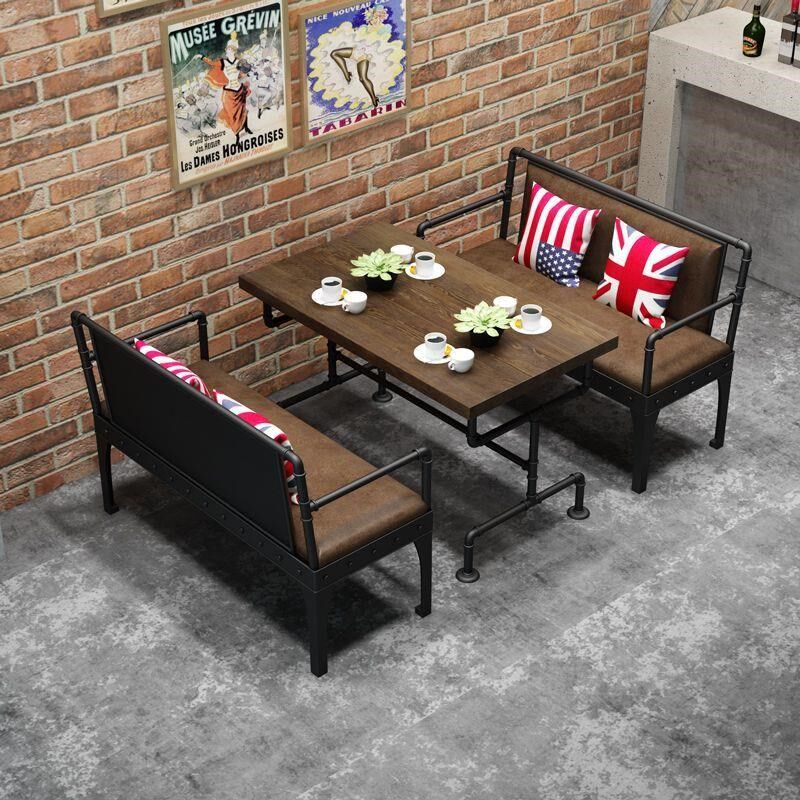 复古工业风酒吧沙发桌椅烧烤店餐厅商用卡座清吧小酒馆咖啡厅,住宅家具,岩板餐桌,淘宝优惠券,粉丝福利购,淘宝优惠卷