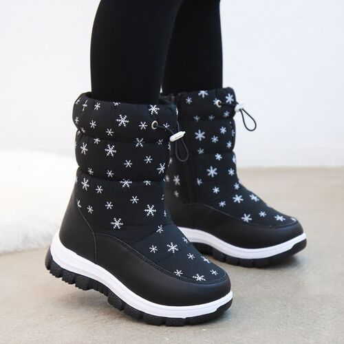 Childrens Snow Boots 2025 Snowflake High-top Cute Fashionab