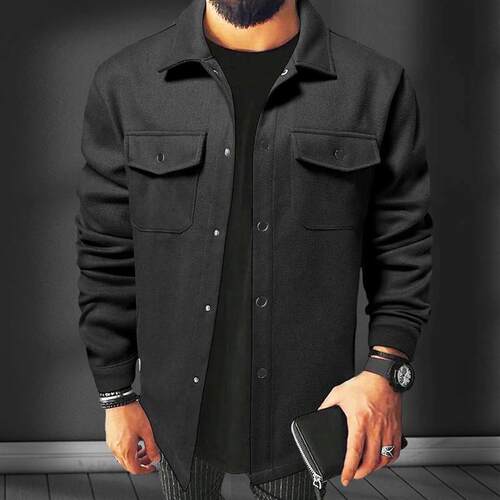 MenS Work Handsome Coat Classic Solid Color European