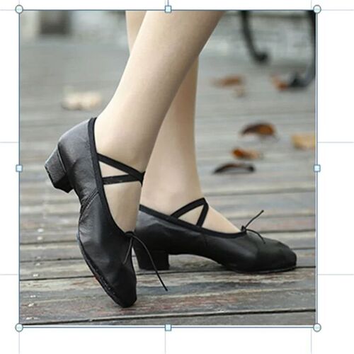Quality Dancing Shoes For Women Middle Heel Leather Girls Wo