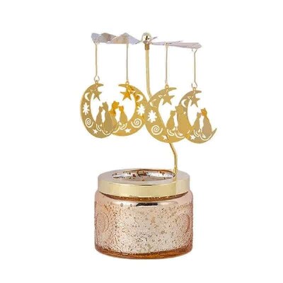 Elegant Rotating Candlestick Tealight Holder Ornament