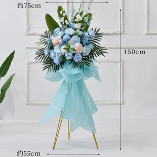 新店开业花篮三脚架假花仿真花摆设橱窗车展交车花艺路引落地摆件