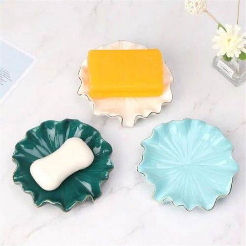 Soap Tray Helpful Anti-deform Soap Case Bathroom Lotus Leaf
