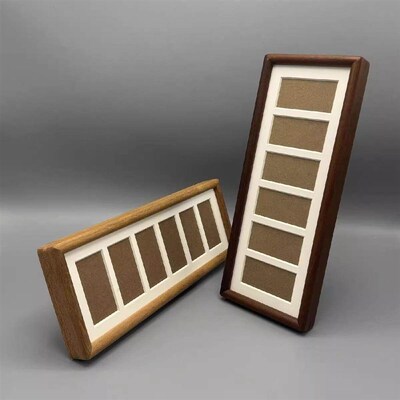 Six-panel black walnut photo frame, auspicious and wealth-at