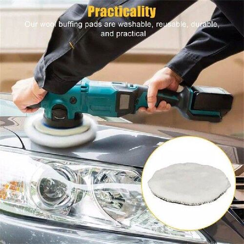 5Pcs 6 Inch Car Polish Pad Circle Soft Wool Waxing Buffing