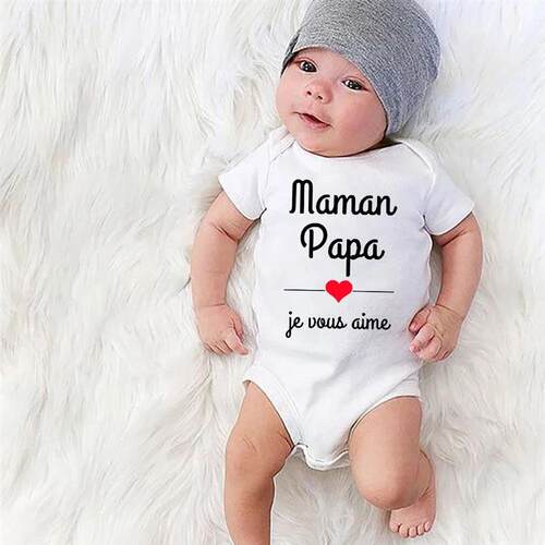 Mom Dad I Love You Baby Bodysuits Mothers Day Infant Outfit