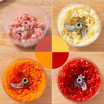 500/900ML Hand Chopper Manual Rope Food Processor Silcer Shr