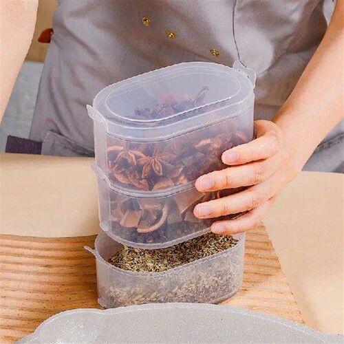 6/1pcs Transparent Spice Seasoning Storage Box Refrigerator