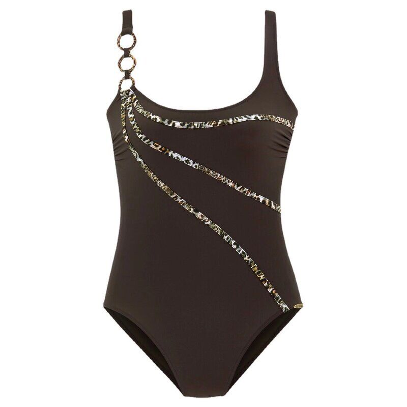 New One-piece Swimsuit Womens Belly Covering Conservative S - 实物图