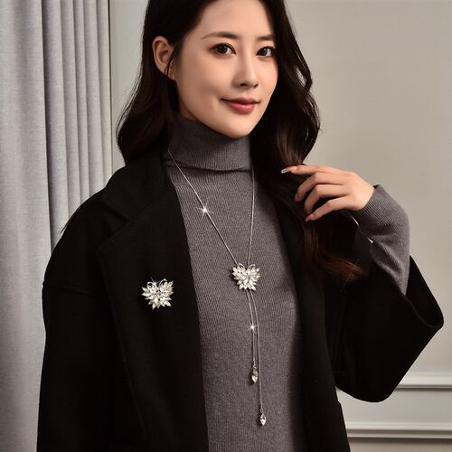 HighEnd Crystal Butterfly Sweater Chain Versatile TwoWear Lo