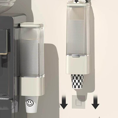 Wall-mounted Dust-proof Paper Cup Holder, No-drilling Automa