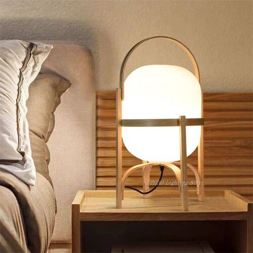 Wood Art Modern Simple Led Desk Lamp Living Room Study Bedro