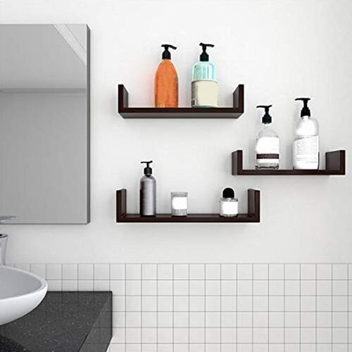 3pcs/set Walnut Bedroom Wall Rack 3 size waterproof Living R