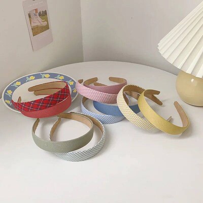 Vintage Plaid HairBands For Women Girls Hairbands Elegant So
