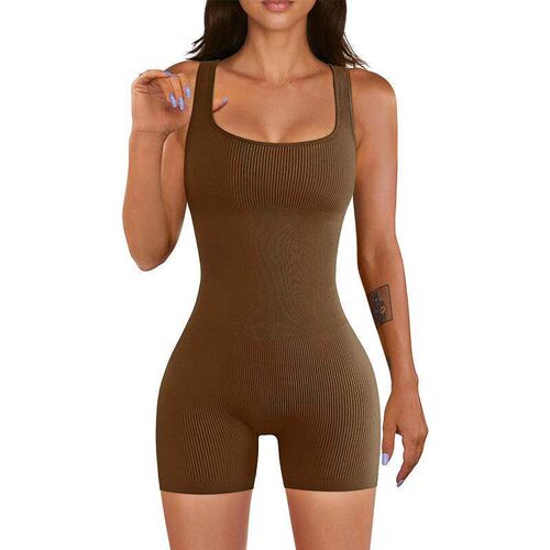 One piece backless slimming fitness shorts for womens