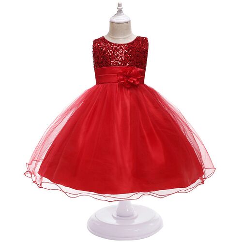 Girl Clothing Flower Sequins Dress For Christmas Halloween B