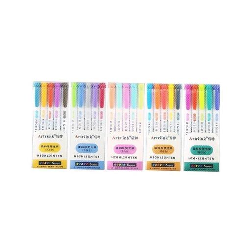 candy color double-headed highlighter marker pen双头荧光笔