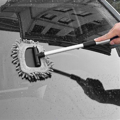 Car Wash Detailing Brush Kit with Replace Pad Aluminum Long