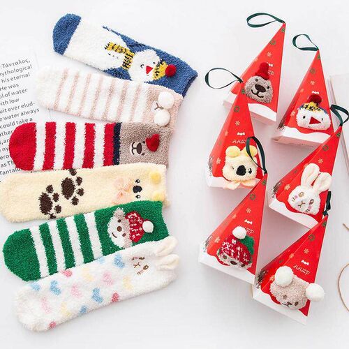 卡通圣诞袜 Christmas stocking - warm-up cartoon sleep socks