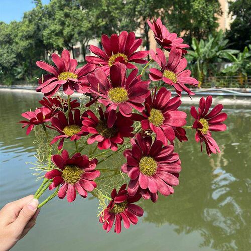 Fake Flowers 6-headed Sunflower Simulation Bouquet Small Blo