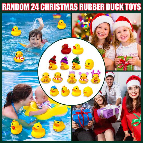 Dowmoo Christmas Rubber Duck Advent Calendar, 24 Cartoon Duc