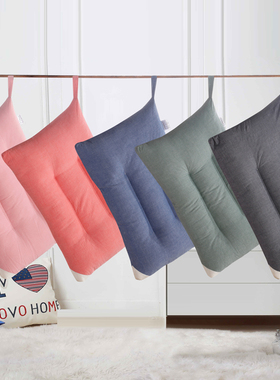 简约良品水洗棉枕头羽丝绒枕芯无印全棉单人舒适透气可水洗保健枕